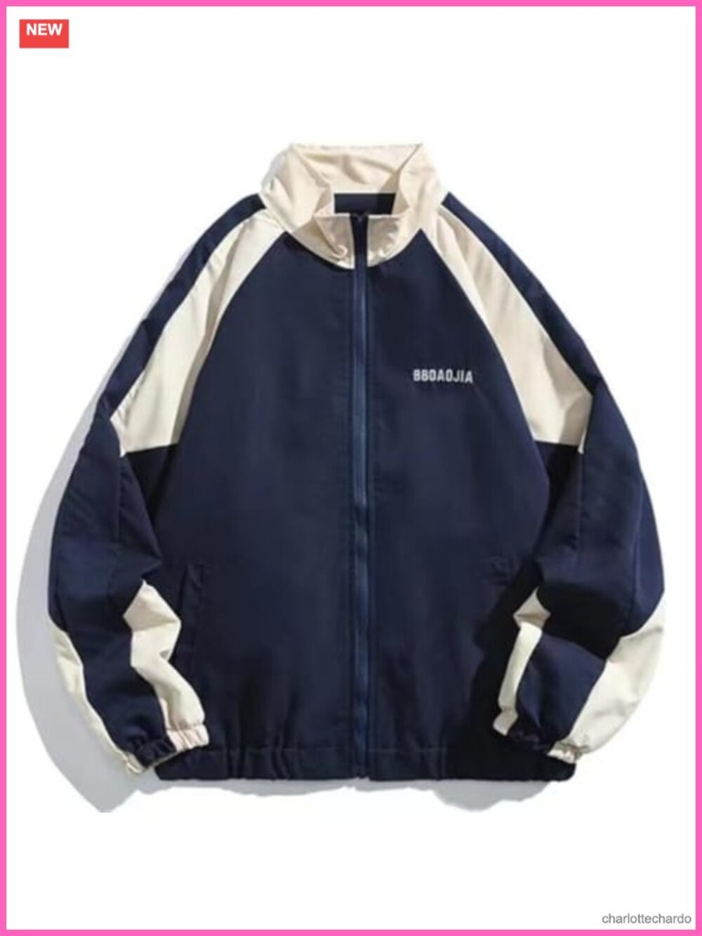 Y2K Vintage Racing College Jacket Colorblock Oversized Harajuku Windbreaker